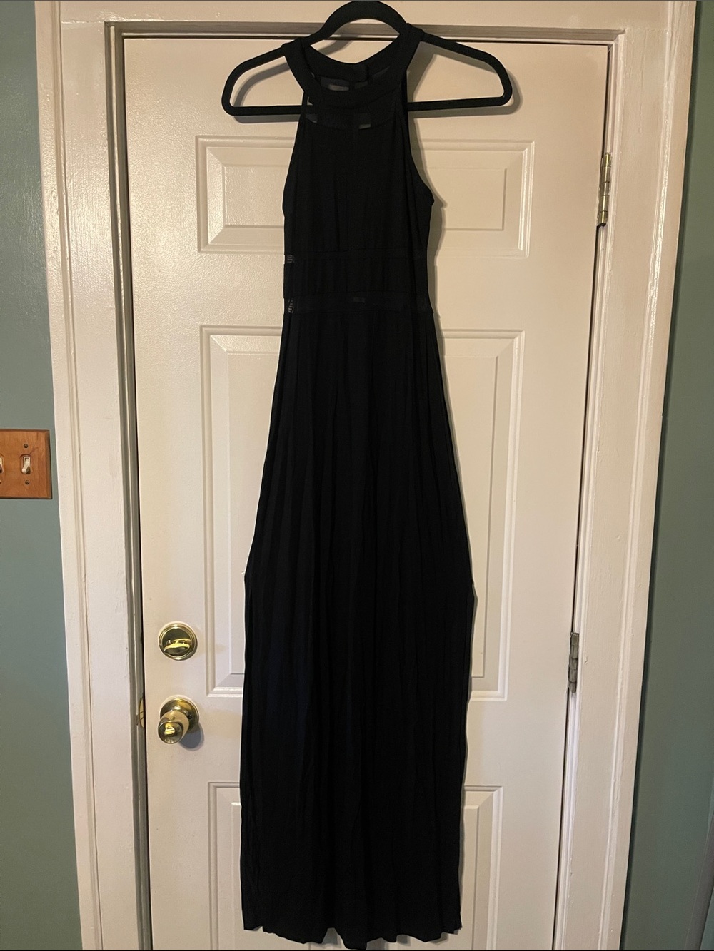 Solemio Black Halter-Neck Maxi Dress